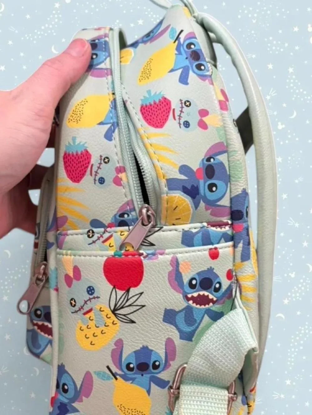 NWOT Loungefly Disney Lilo and Stitch fruit and Stitch all over print backpack